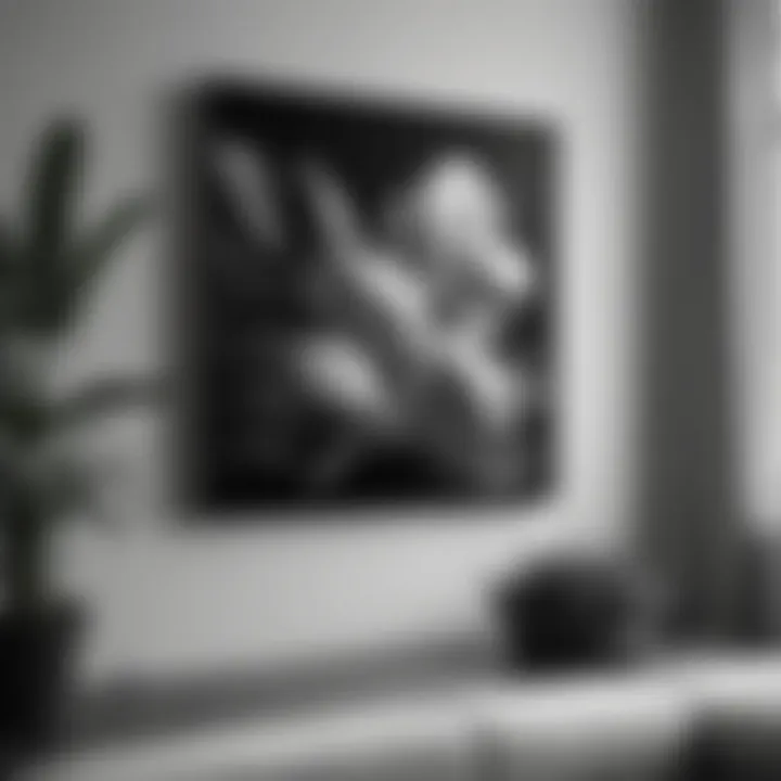 Abstract artwork in black and white