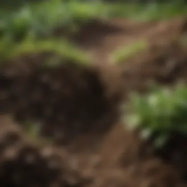 Close-up of healthy soil teeming with life