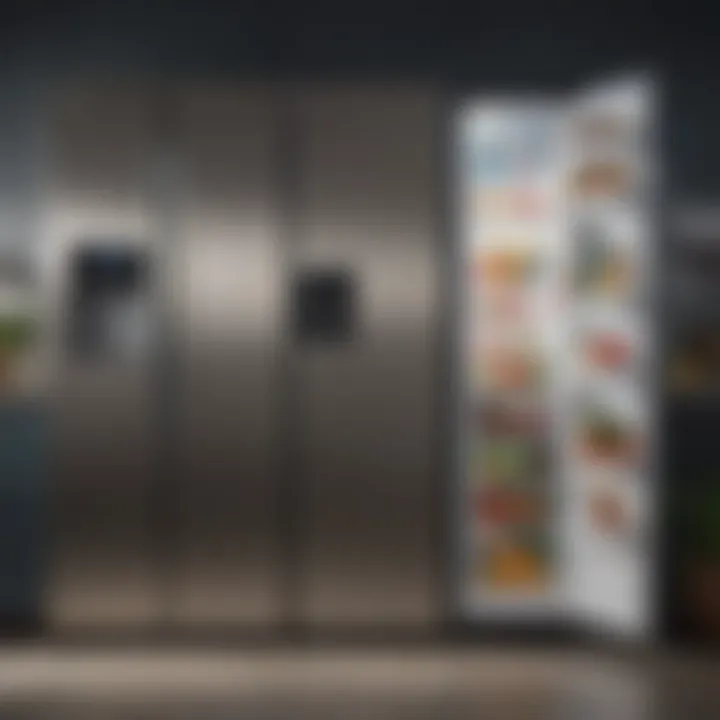 A side-by-side comparison of different refrigerator brands.