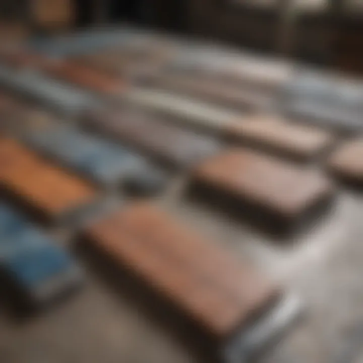 Various tile lifters arranged on a workbench, highlighting their unique designs