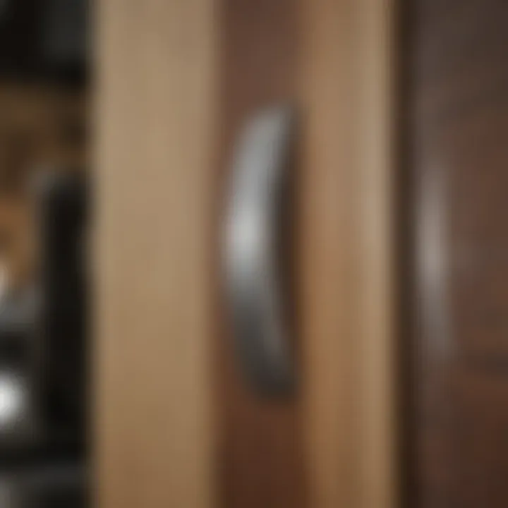 Close-up view of various materials used for kitchen cabinet doors