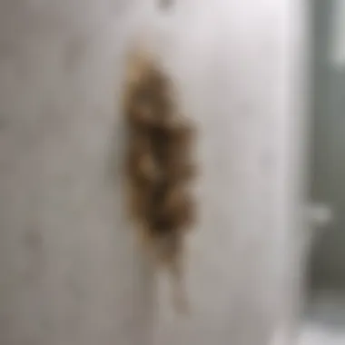 Mold growth on a bathroom wall