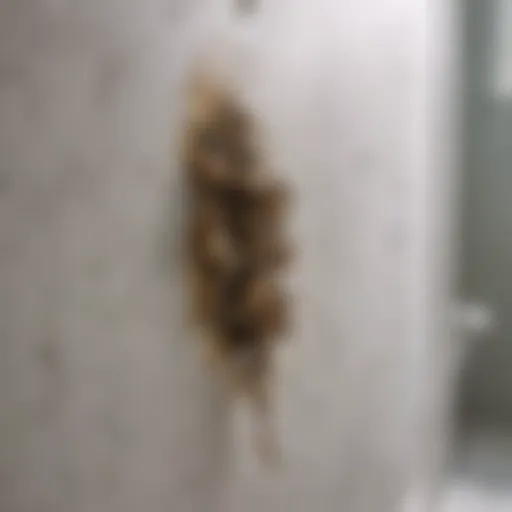 Mold growth on a bathroom wall