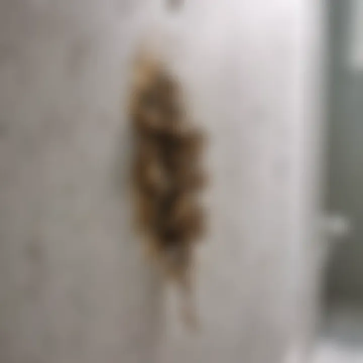 Mold growth on a bathroom wall