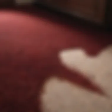 Stain Removal Transformation Before and after comparison of carpet with red wine stain removed