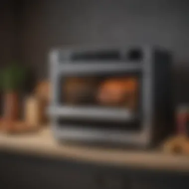 Elegant electric oven with air fryer feature and touch controls