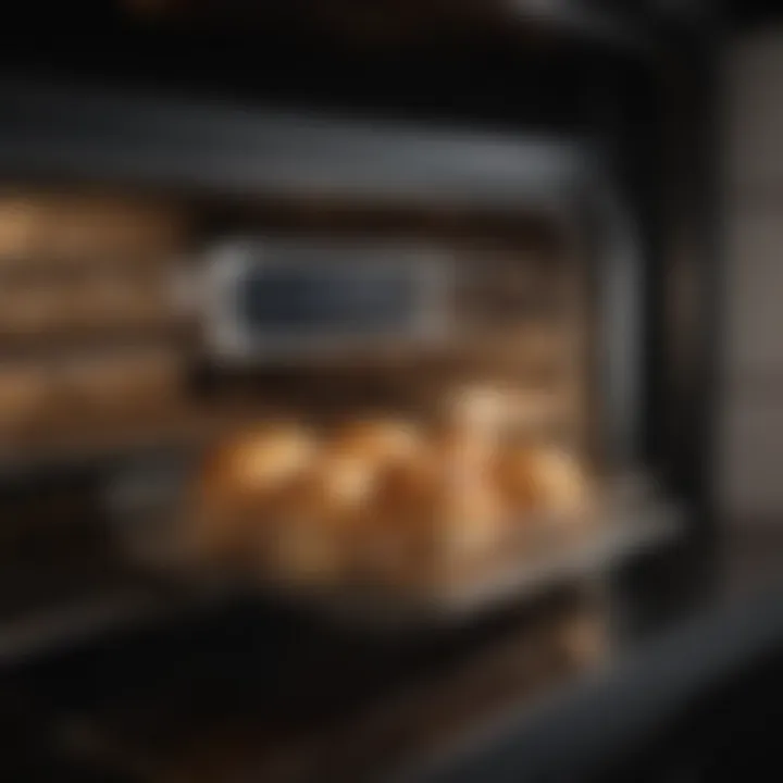 Interior view of an electric oven showcasing air fryer basket