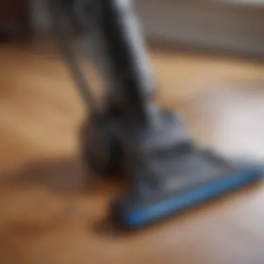 Elegant vacuum cleaner on hardwood and carpet floors