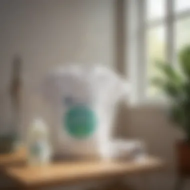 Eco-Friendly Laundry Detergent for Line Drying A bottle of eco-friendly laundry detergent on a line-dried shirt