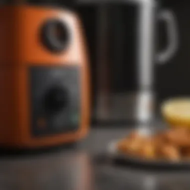 User-Friendly Air Fryer Controls Close-up of air fryer controls illustrating ease of use
