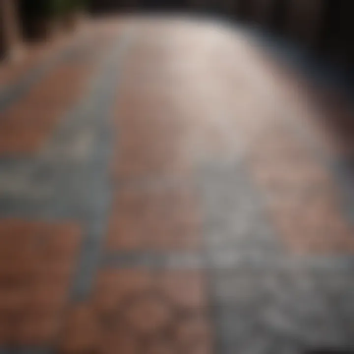 Intricate pattern of interlocking pavers