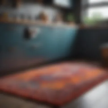 Colorful rug adding vibrancy to kitchen decor