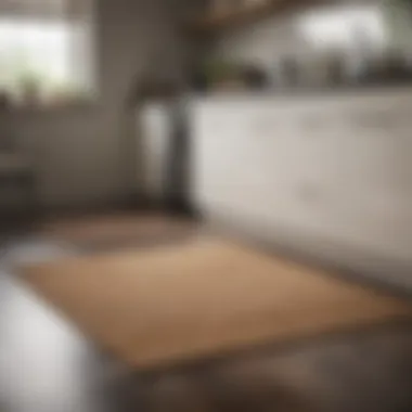 Natural fiber rug in modern kitchen setting