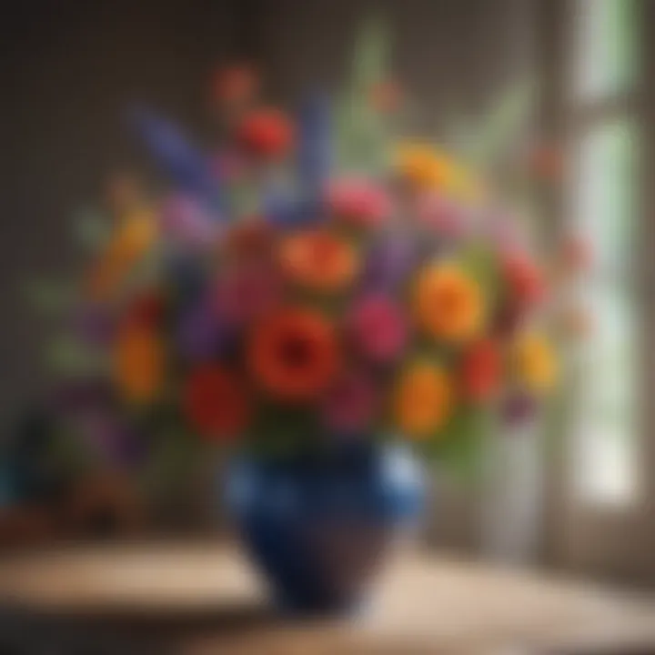 Vibrant bouquet in a vase