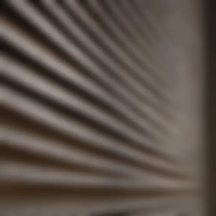 Close-up of textured blinds creating depth and dimension