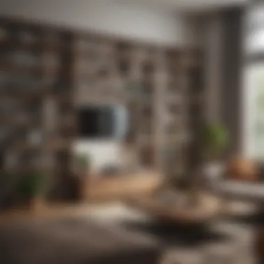 Cozy Living Room with Creative Bookshelf Arrangement Creative arrangement of bookshelves in a cozy living room