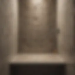 A beautifully designed shower seat with intricate tile work.