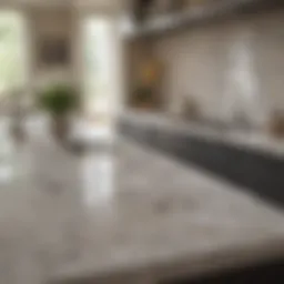 Elegant quartz countertop showcasing its glossy surface