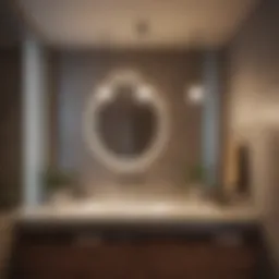 Elegant pendant lighting casting warm glow in bathroom