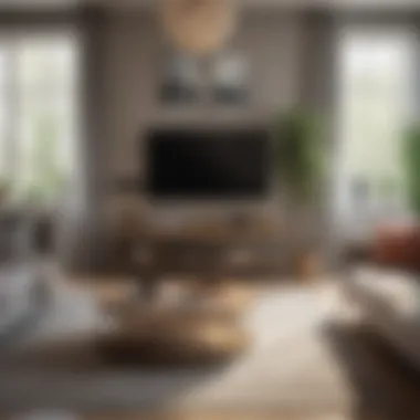 Perfectly Styled Living Room with Coffee Table A well-styled living room showcasing a coffee table that complements the space.