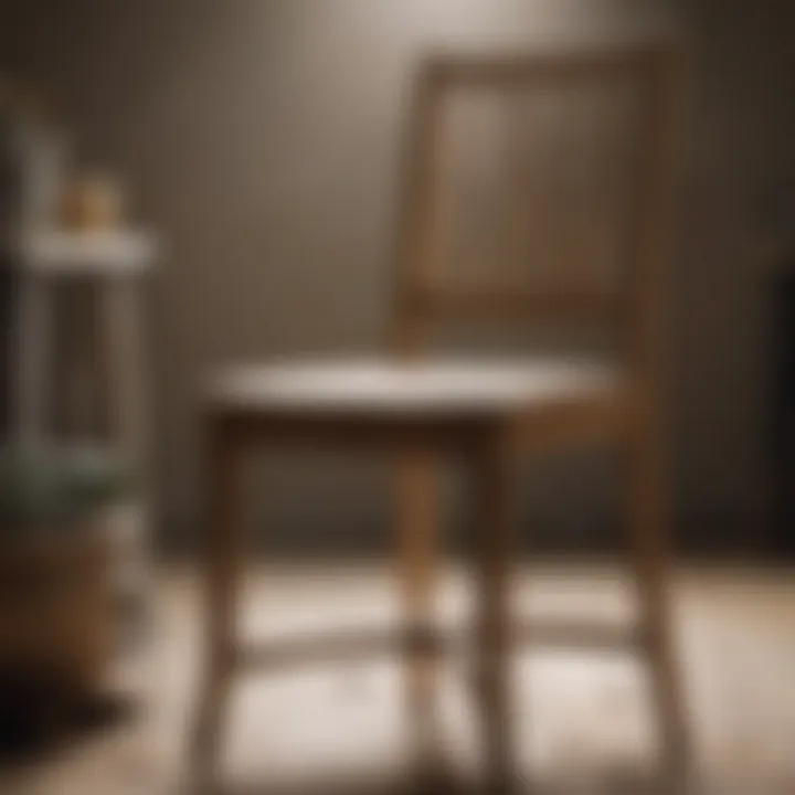 A wooden chair being prepped for painting with sandpaper