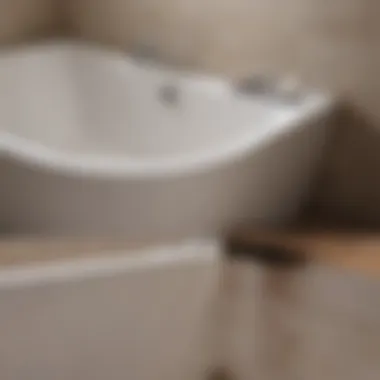 Stain Removal from Acrylic Tub Before and after comparison of stain removal from an acrylic tub