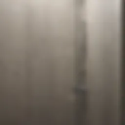 Close-up of glass shower doors with soap scum