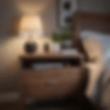 Decluttered Nightstand Transformation Before and after of a decluttered nightstand