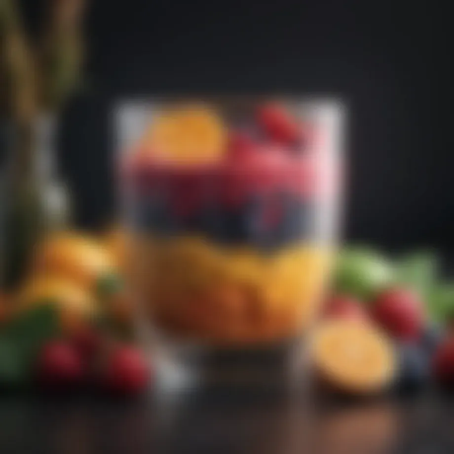 Colorful fruit selection for smoothies