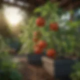 Vibrant tomato plants thriving in a garden