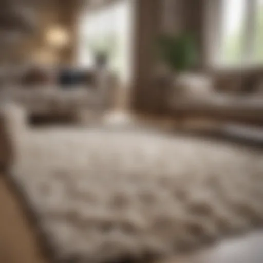 Luxurious wool rug in a serene living room setting