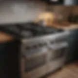 A pristine gas cooker showcasing its shiny burners and clean surface.