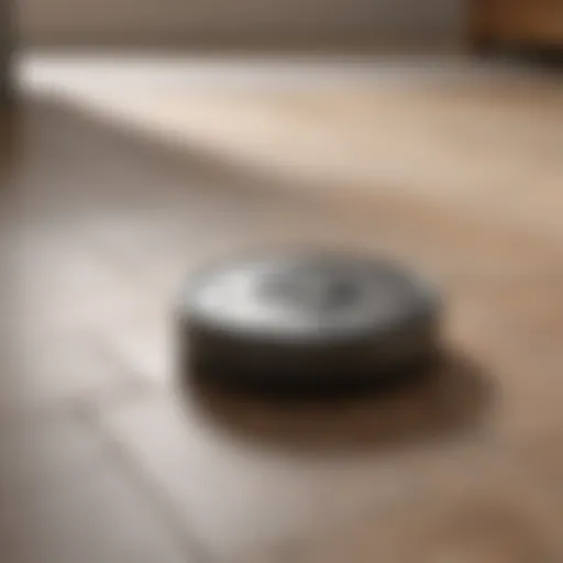 Close-up of Roomba navigating diverse flooring types