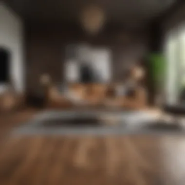 Luxurious Hardwood Living Room Luxurious hardwood flooring in a modern living room setting