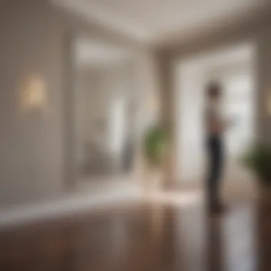 A homeowner contemplating the aesthetics of a freshly painted room