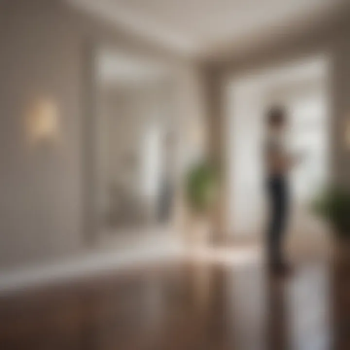 A homeowner contemplating the aesthetics of a freshly painted room