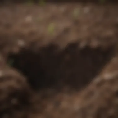 Close-up of soil showcasing rich, nutrient-filled texture