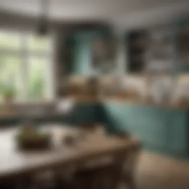Chic kitchen color scheme with unique decorative elements