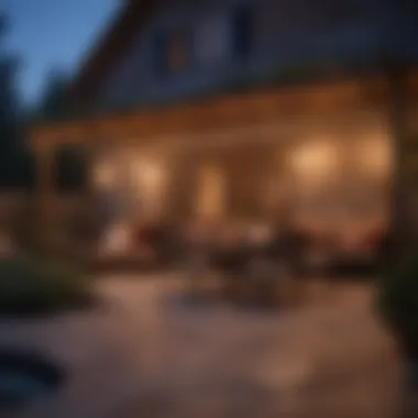 Ambient Lighting for Evening Gatherings Creative lighting arrangement enhancing a patio space
