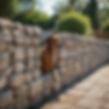 Dog-friendly area with natural stone fence