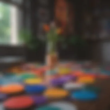 Vibrant color palette for dorm room decor