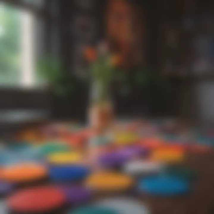 Vibrant color palette for dorm room decor