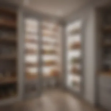 Functional pantry organization showcased through a transparent door