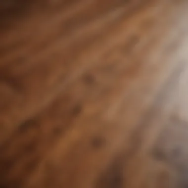 Detail of intricate wood grain patterns in finished hardwood floor