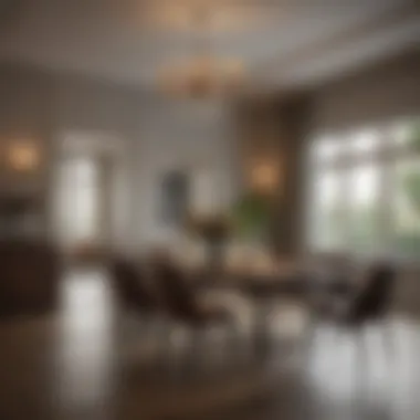 Spacious dining room showcasing an ideal table layout