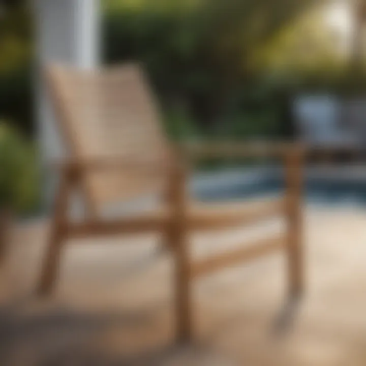 Durable Teak Wood Slat Patio Chair on a Terrace