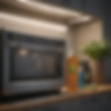 Eco-Friendly Cleaning Solutions Natural cleaning products arranged for microwaves