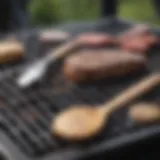 An assortment of essential grill cleaning tools