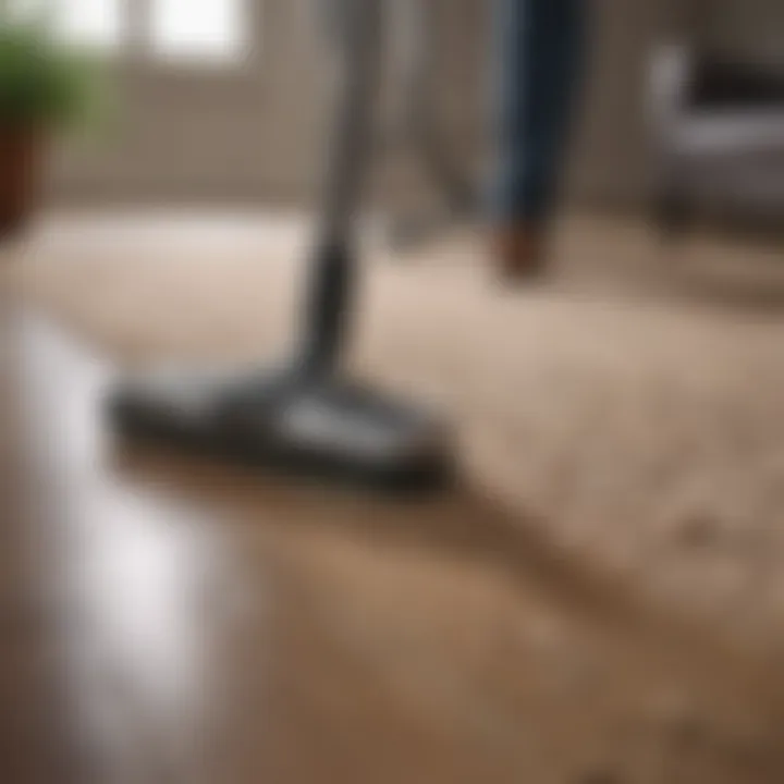 Vacuuming to remove fleas from home