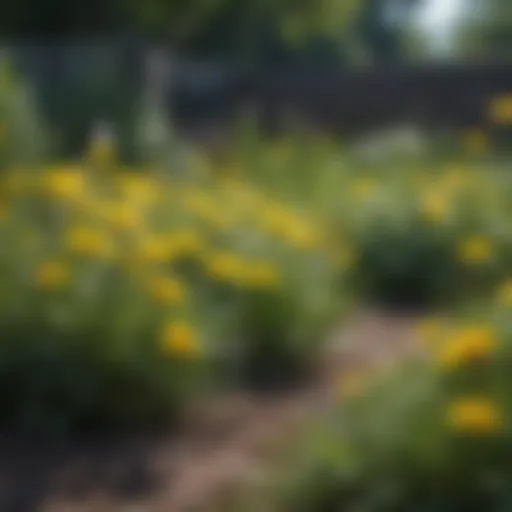 Close-up of a healthy garden with dandelions